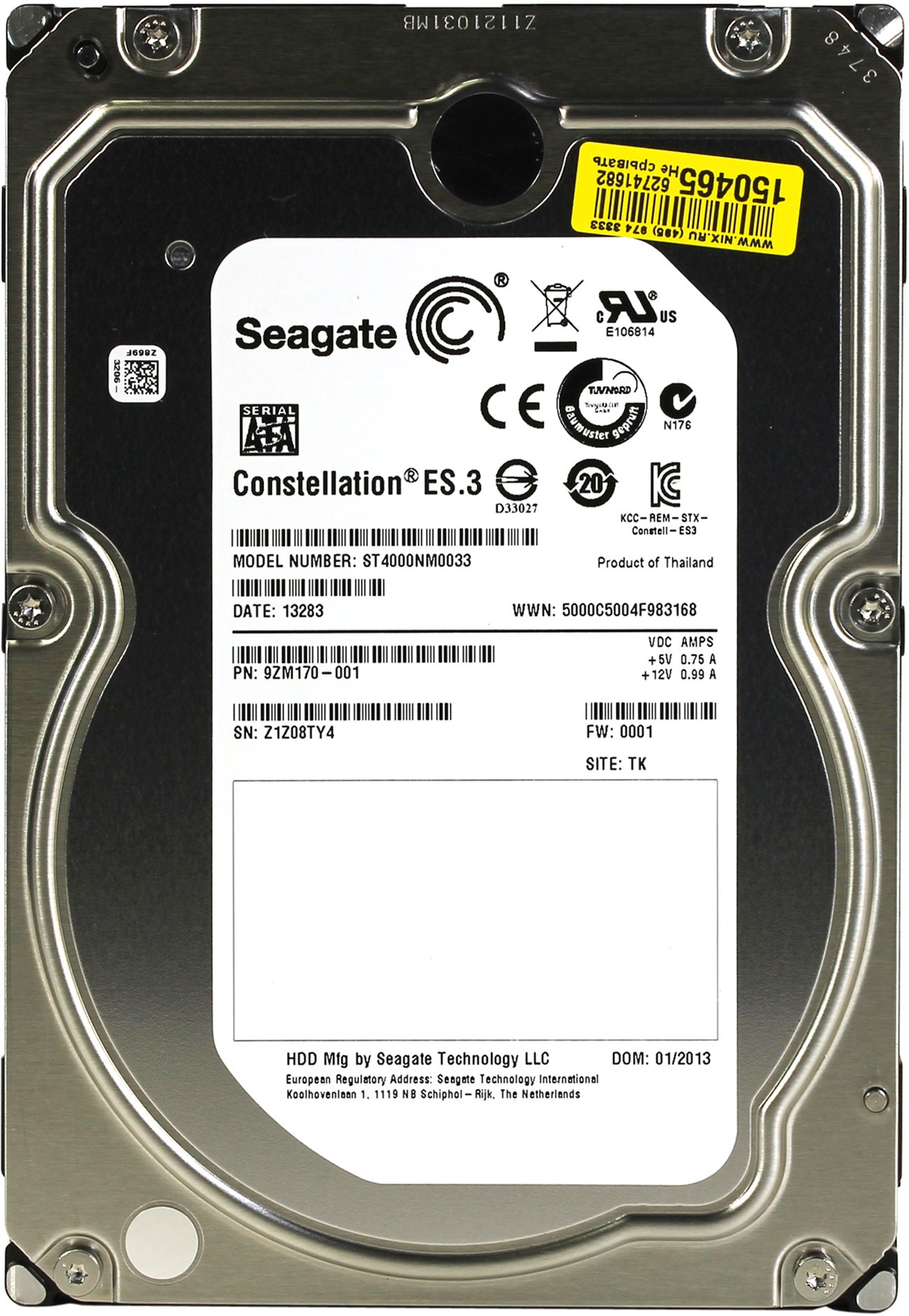 HDD SAS 1TB 7200RPM 6GB/S 128MB ST1000NM0023 SEAGATE
